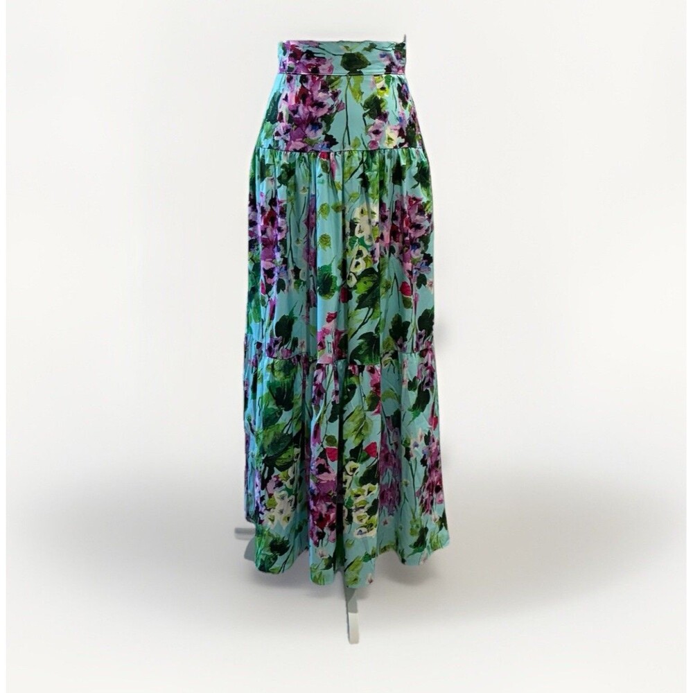Vintage 90s Cottagecore Floral Maxi Skirt Satin Small Romantic KAILIER